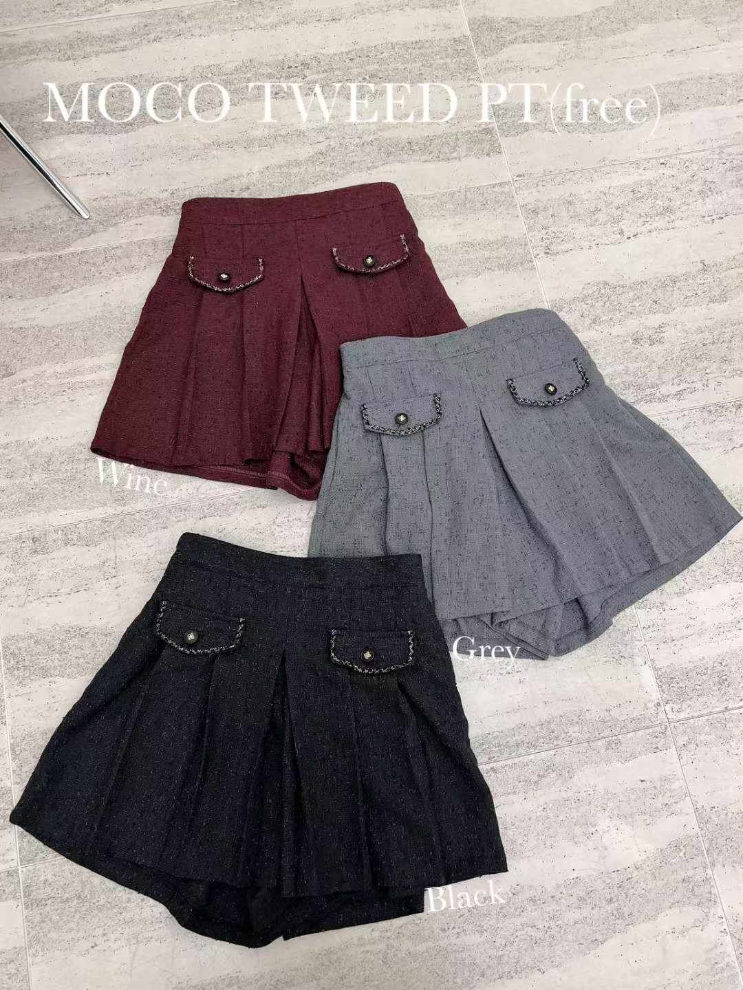 AS5022 高腰假口袋Tweed裙褲