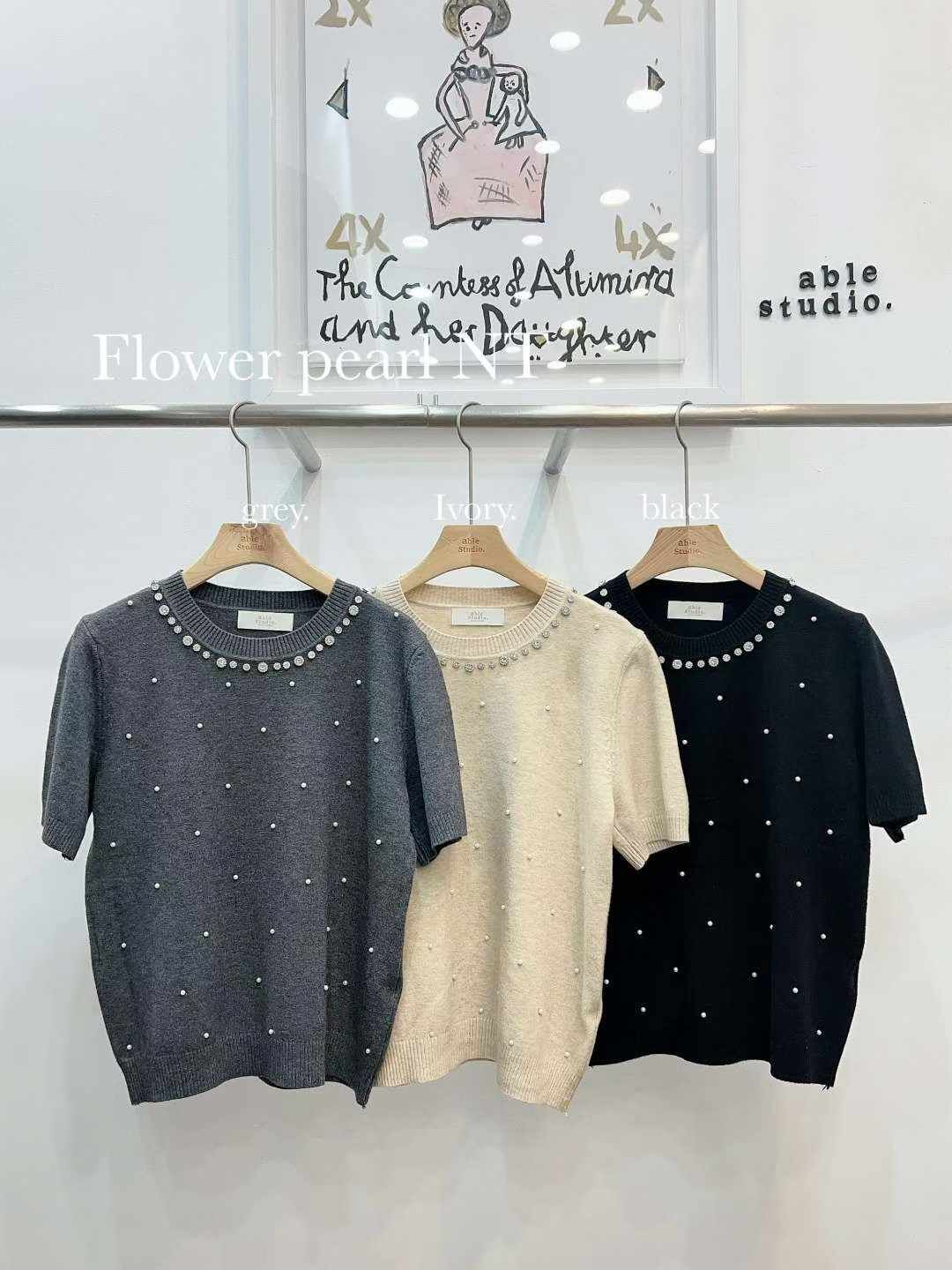 AS5023 點點珍珠拼領上衣