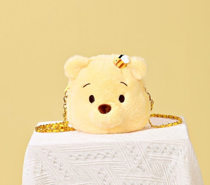 迪士尼小熊維尼 公仔毛絨斜揹袋