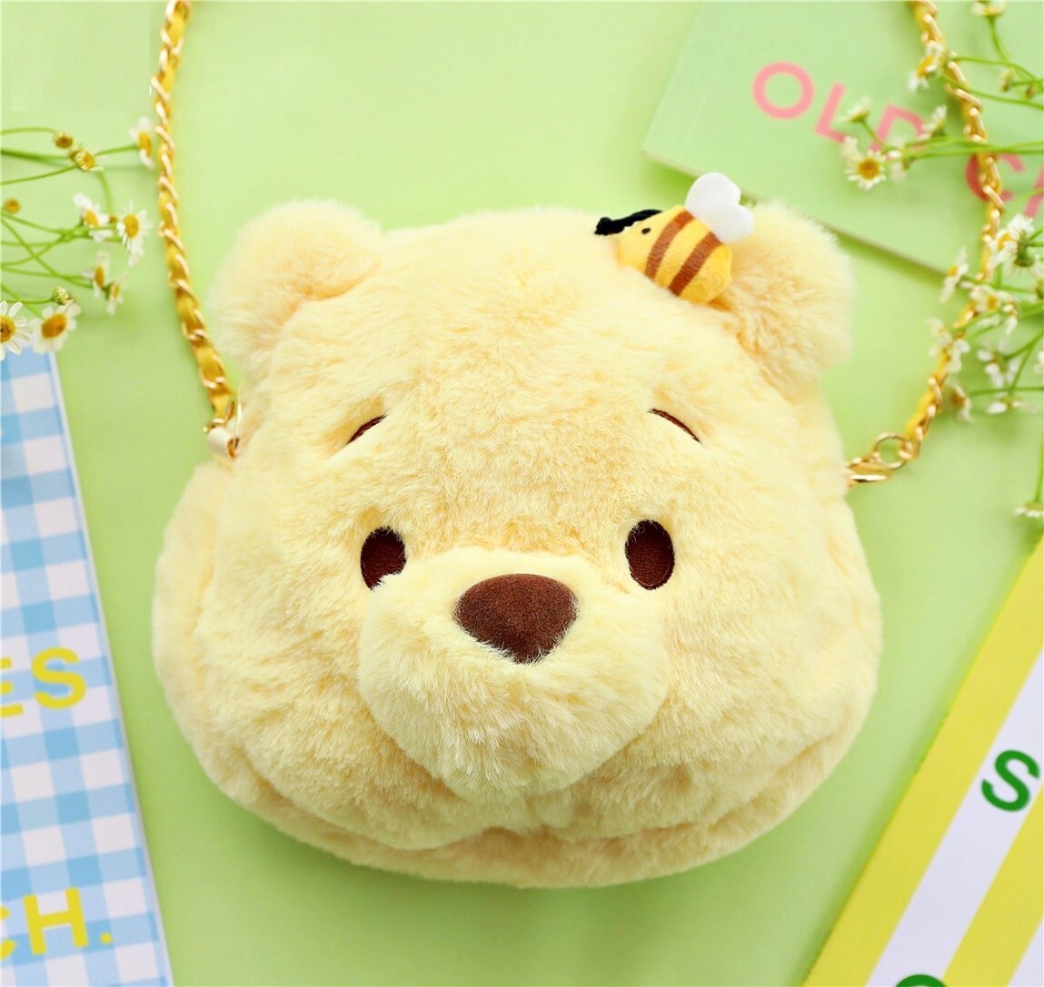 迪士尼小熊維尼 公仔毛絨斜揹袋