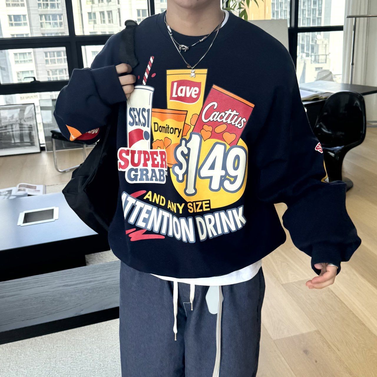 英文字圖案衛衣 BY-433T