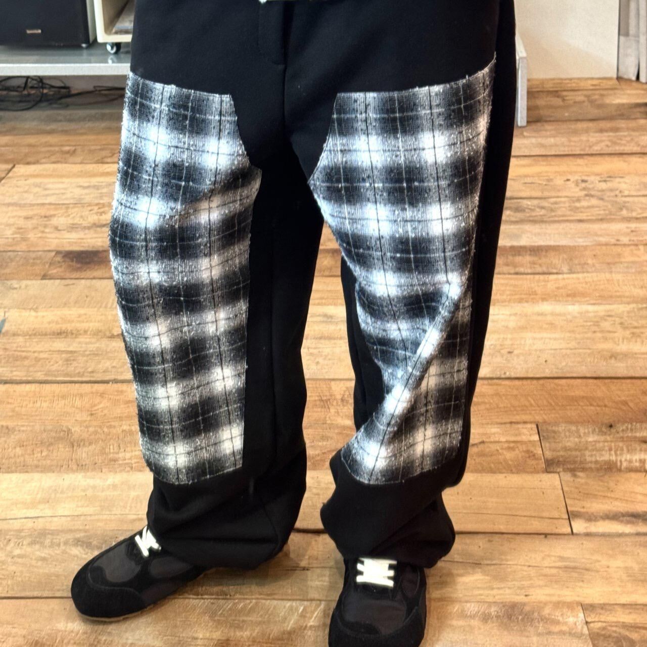 拼格仔圖案可束腳運動褲 BY-440P