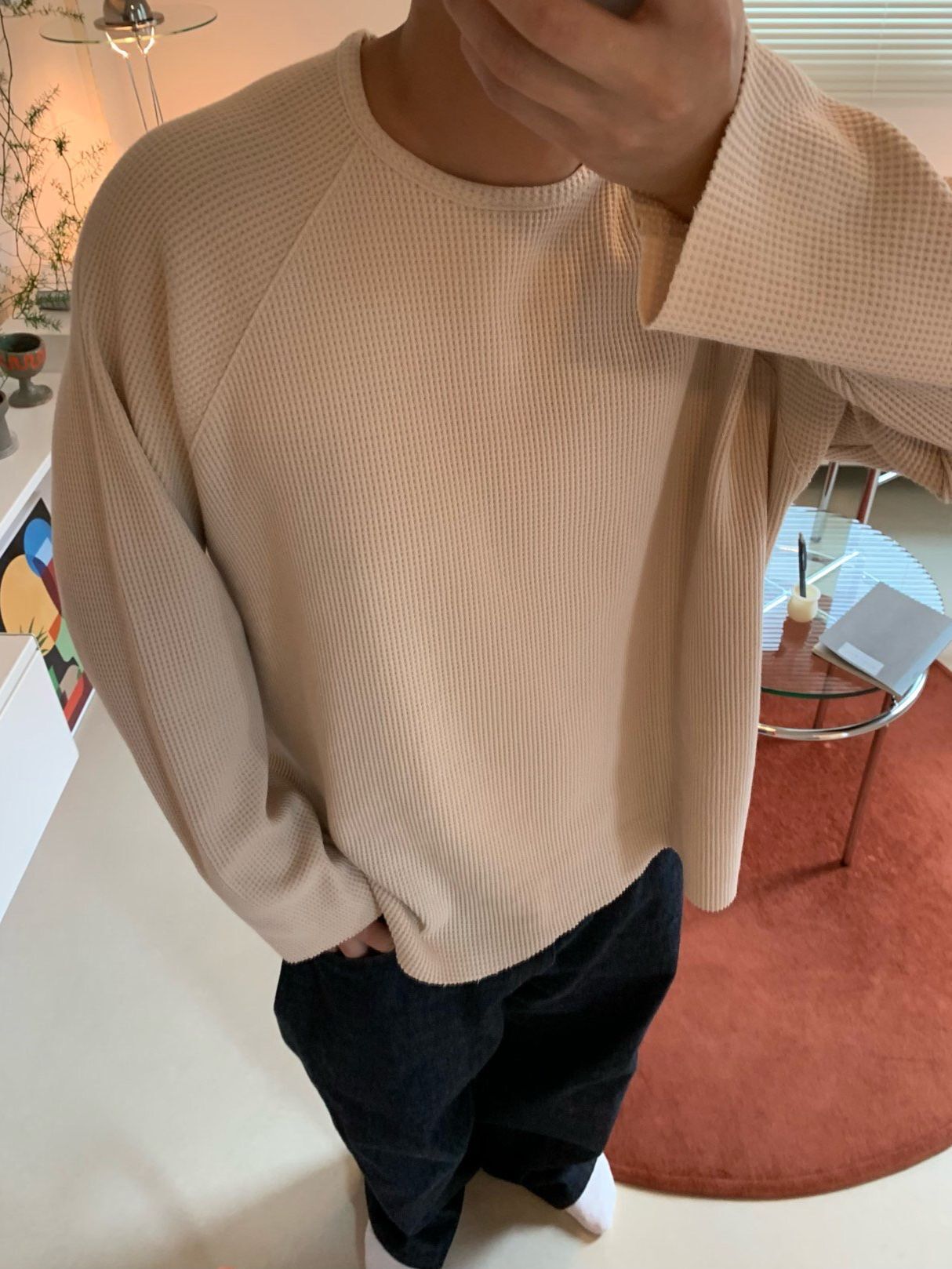 淨色暗紋長袖衫 OREO-116T