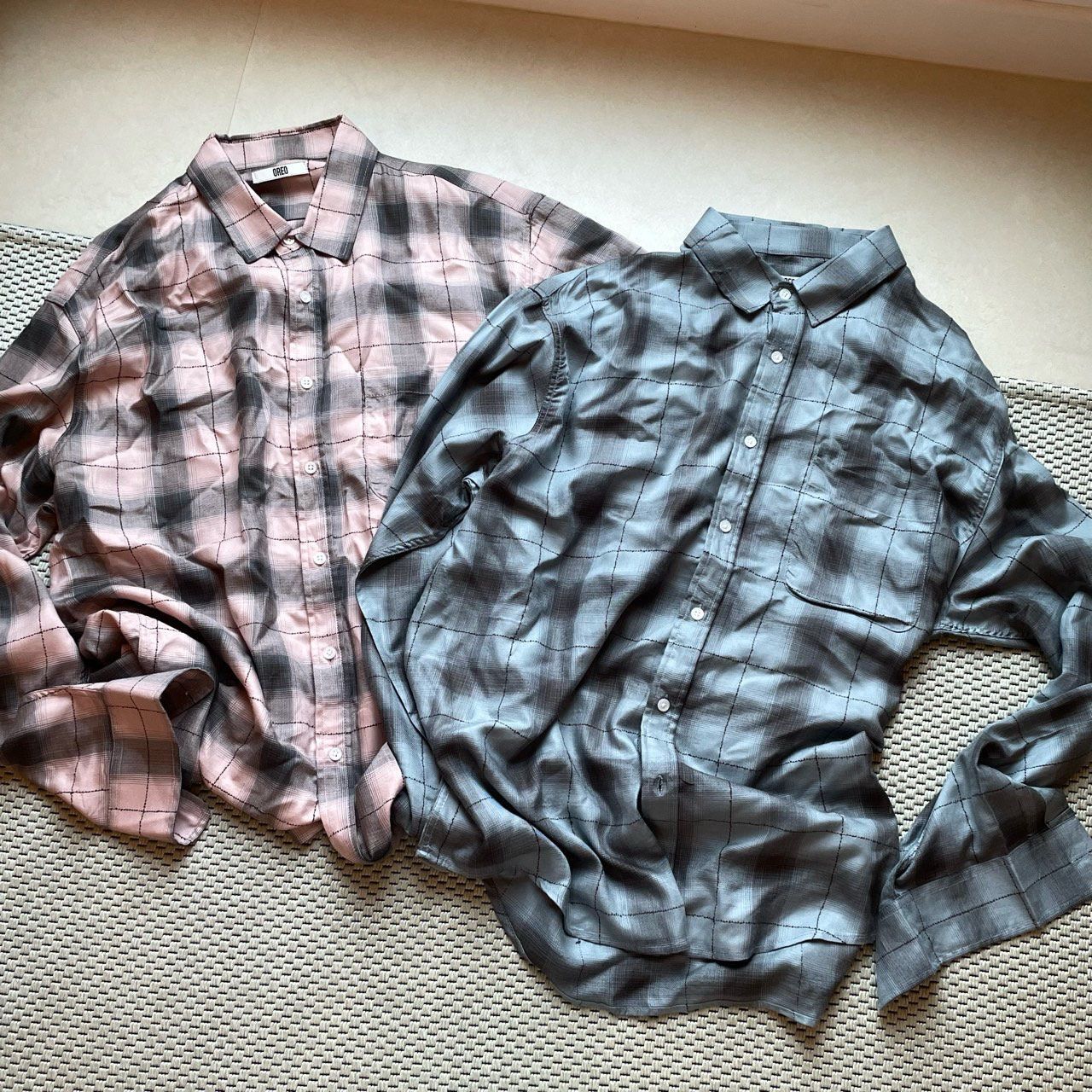 格仔長袖恤衫 OREO-118S