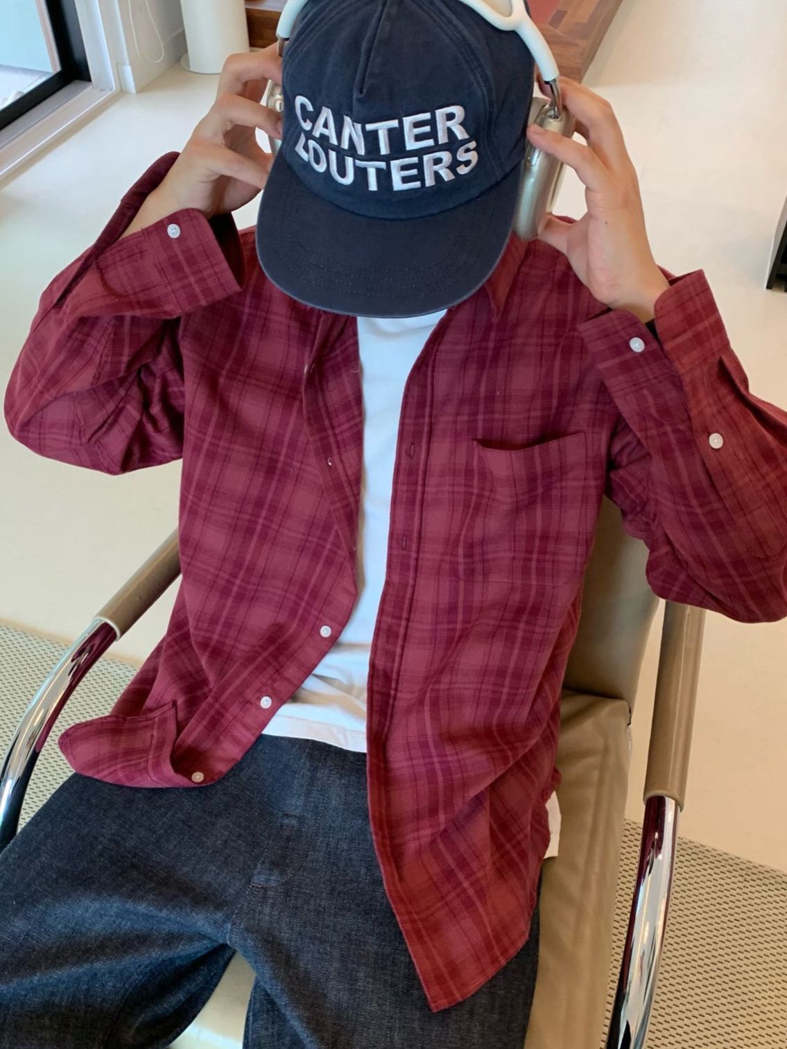 格仔長袖恤衫 OREO-119S