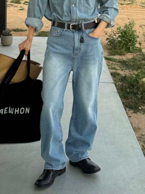 洗水鬆身牛仔褲 Veil-053P