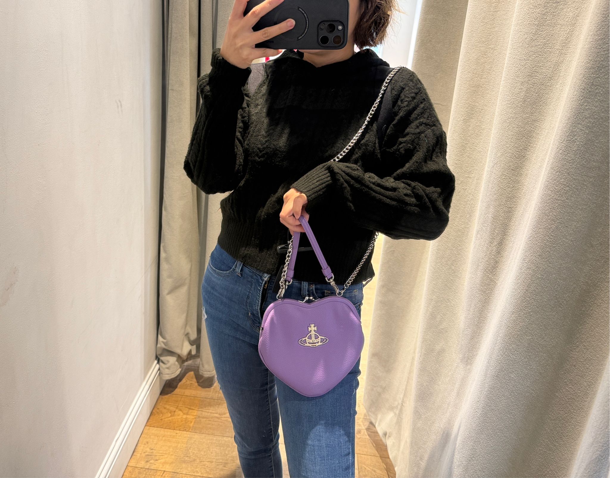 Vivienne Westwood Heart Frame Purse Bag Purple