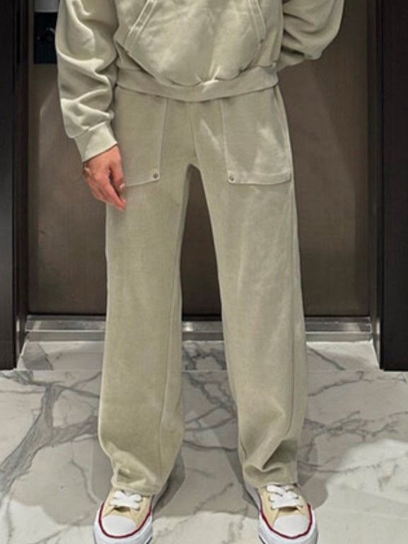 洗水淨色可束腳運動褲 Veil-062P