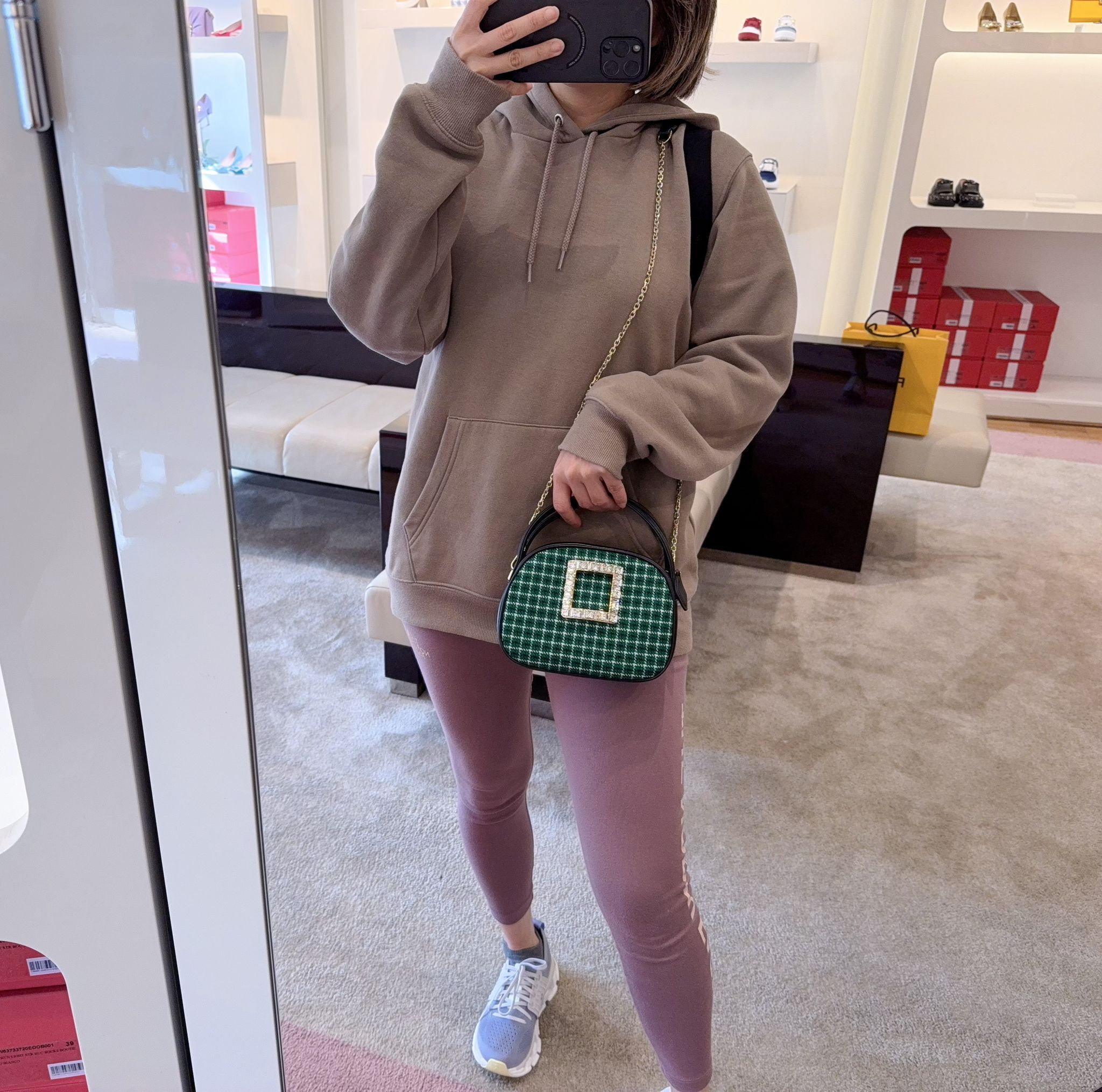 Roger Vivier RV Fabric Ladybud Mini Bag Forest Green