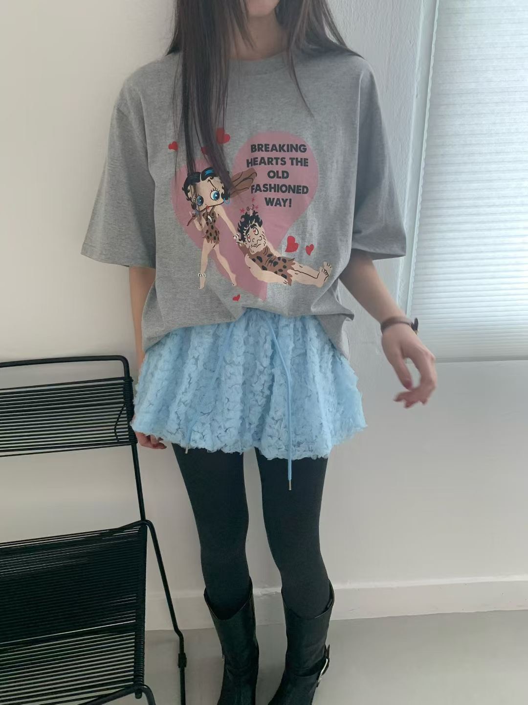 花瓣蓬蓬綁帶短裙