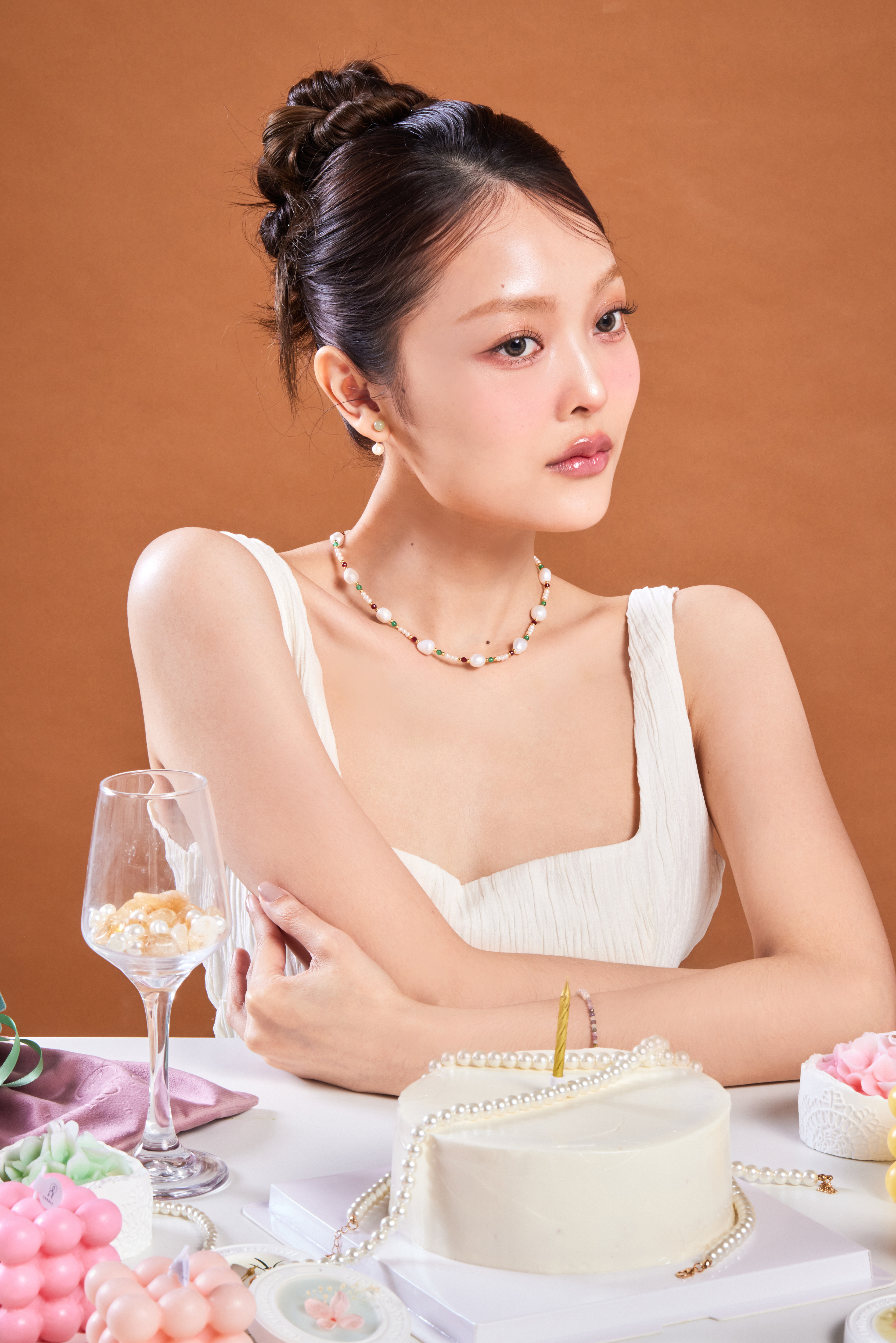 和田玉珍珠耳環