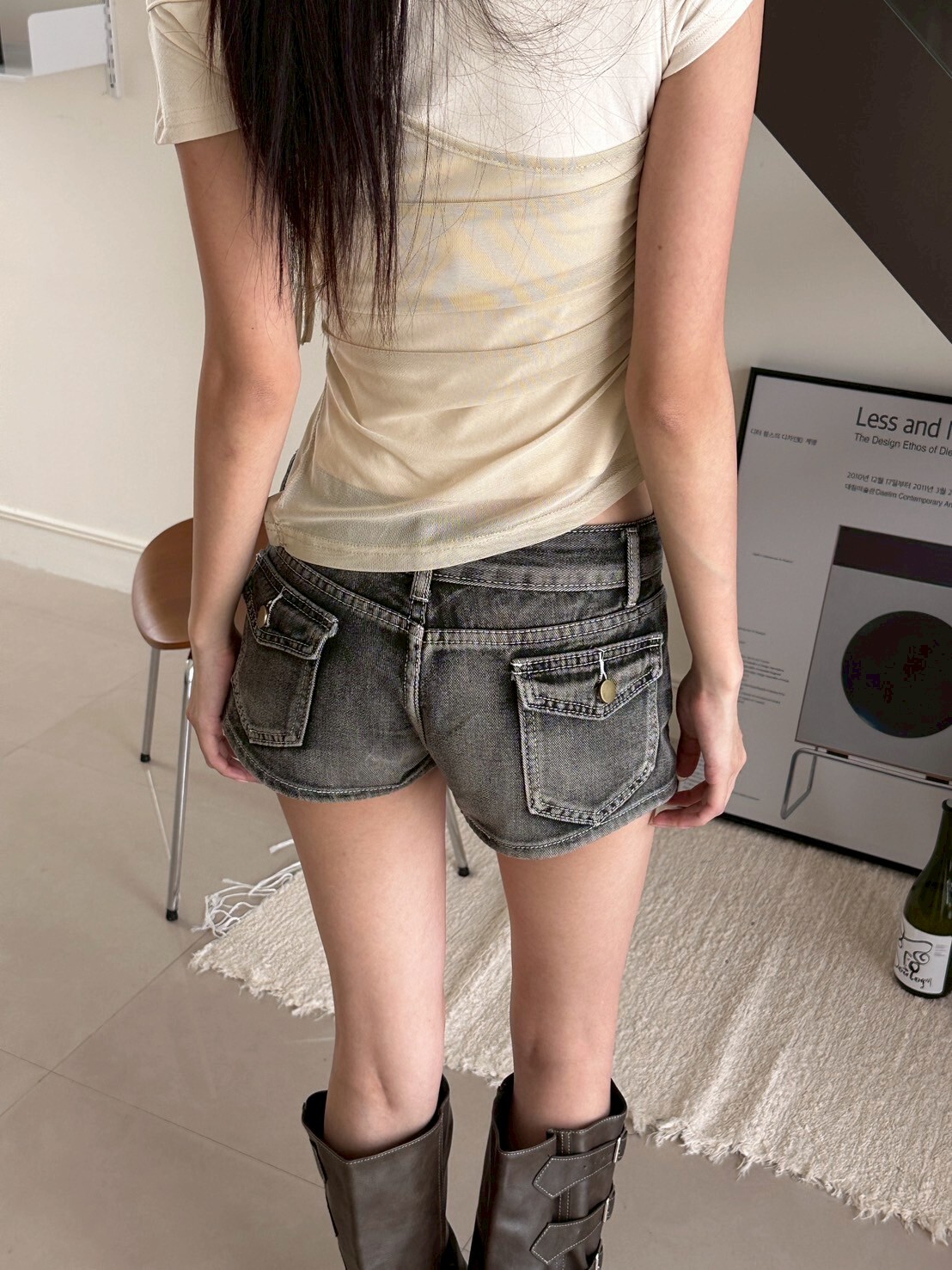 穿起來不基礎 水洗包臀短熱褲