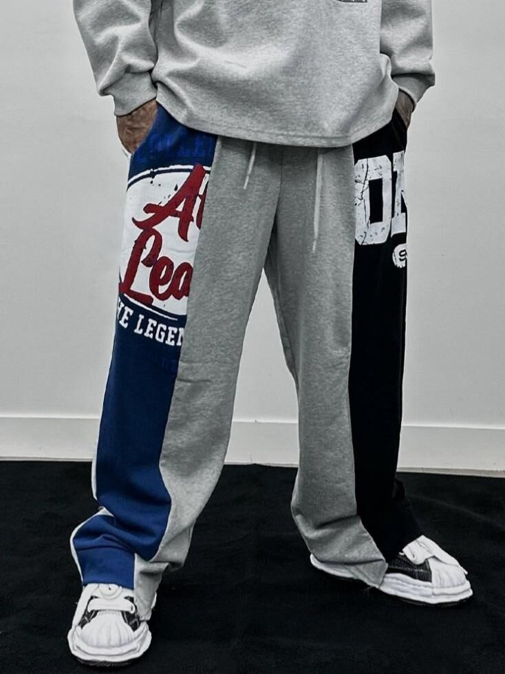 拼色英文字運動褲 HD-017P