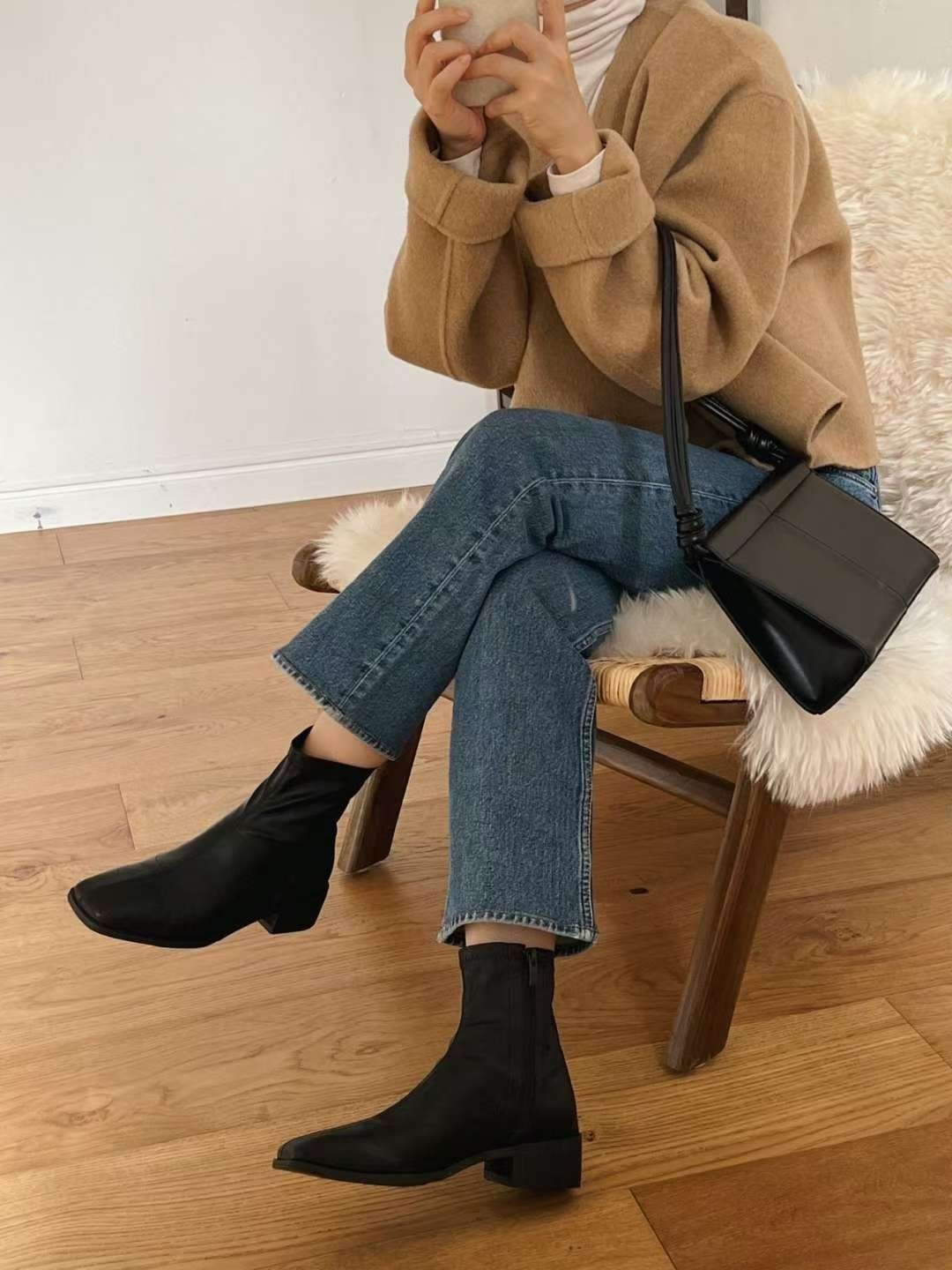 秋季霧面中筒靴