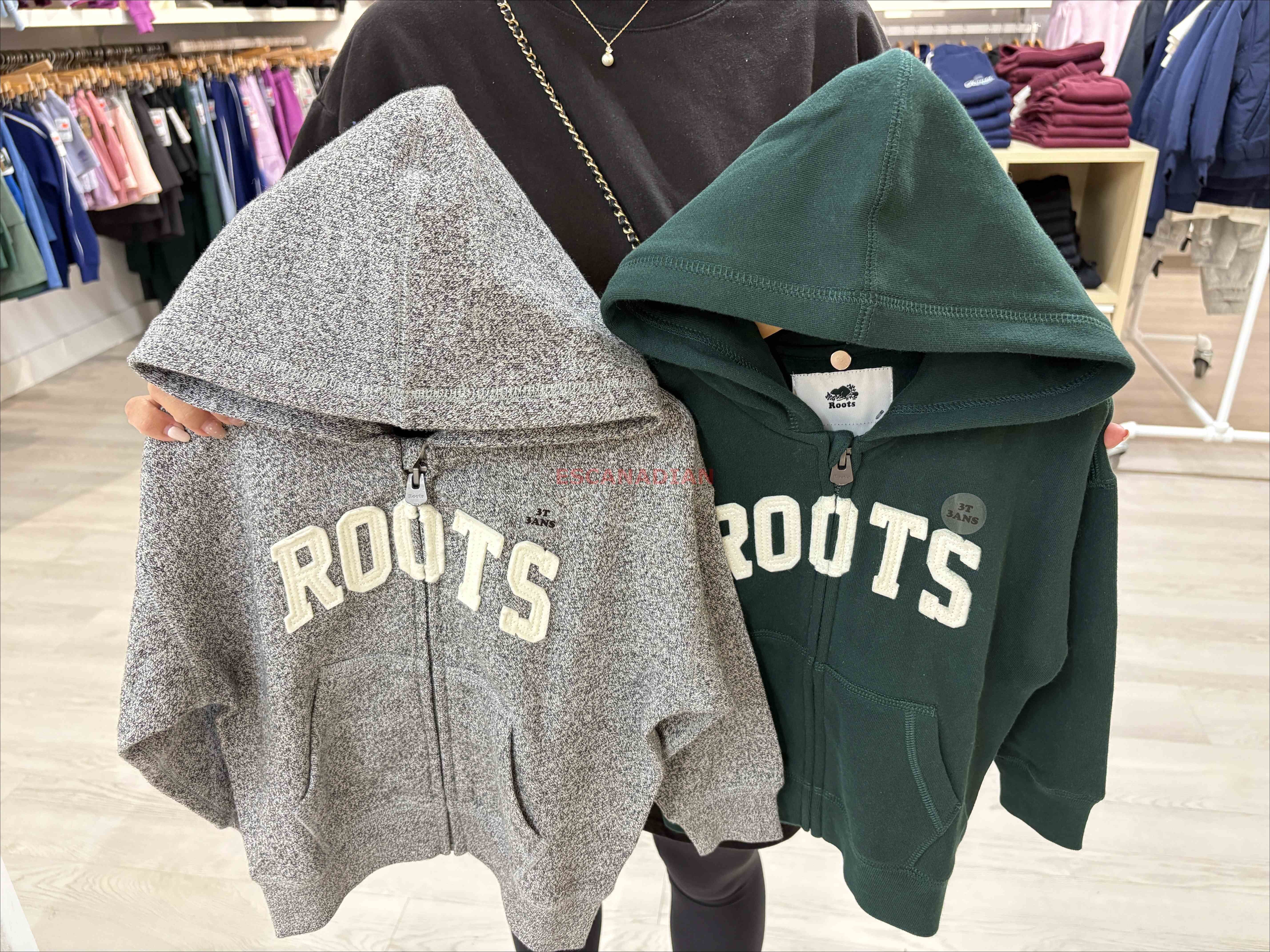 ROOTS 小童/baby 經典字樣 刷毛 寬版落肩 連帽外套 (2色)