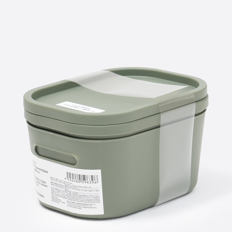SP R30附蓋收納盒/綠 17.5×12.5×8.5cm 2入