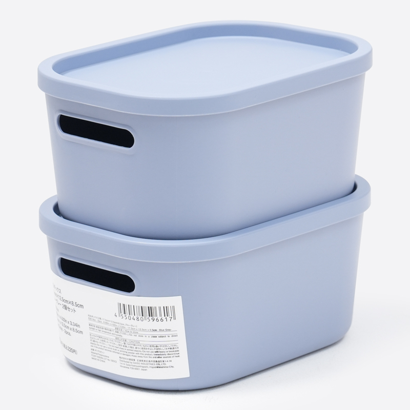 SP R30附蓋收納盒/藍 17.5×12.5×8.5cm 2入