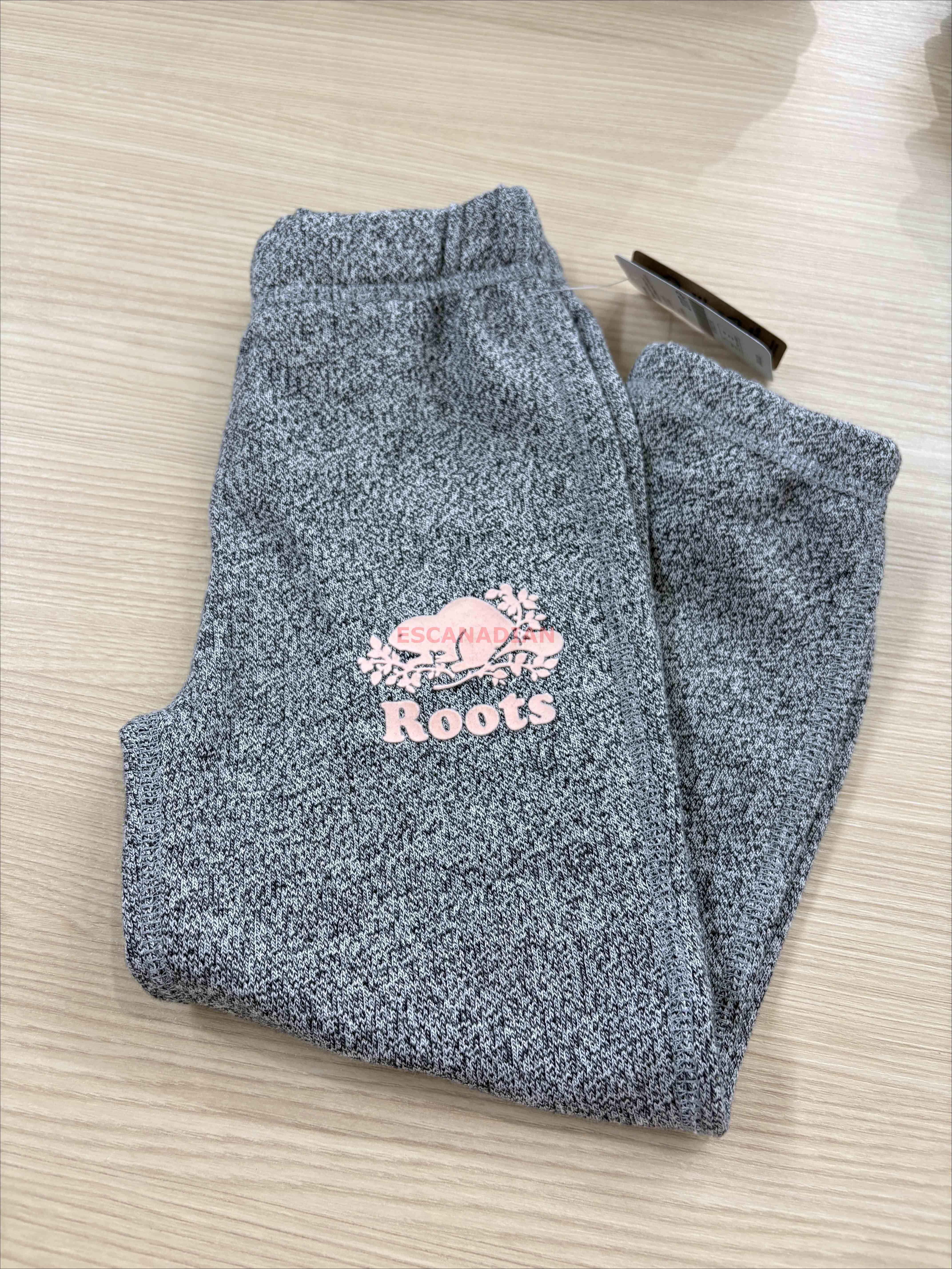 ROOTS 小女童/Baby 有機棉 經典款 海狸 縮口 刷毛 棉褲 (背面有字)