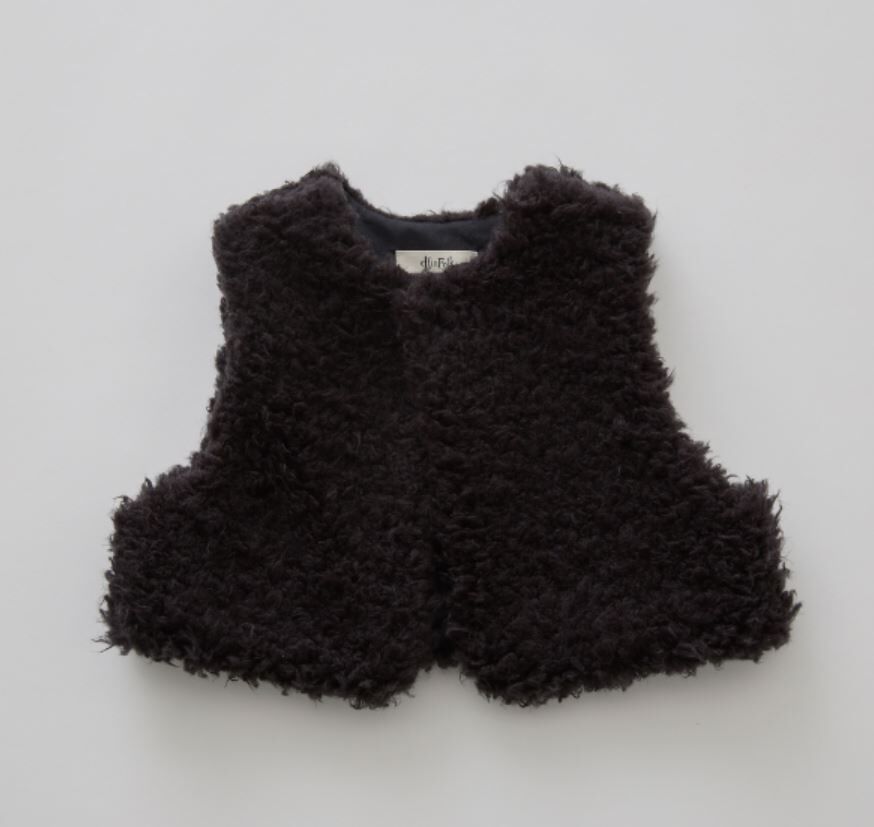 ELFINFOLK 捲捲毛背心(大人版) Curly Boa Vest black