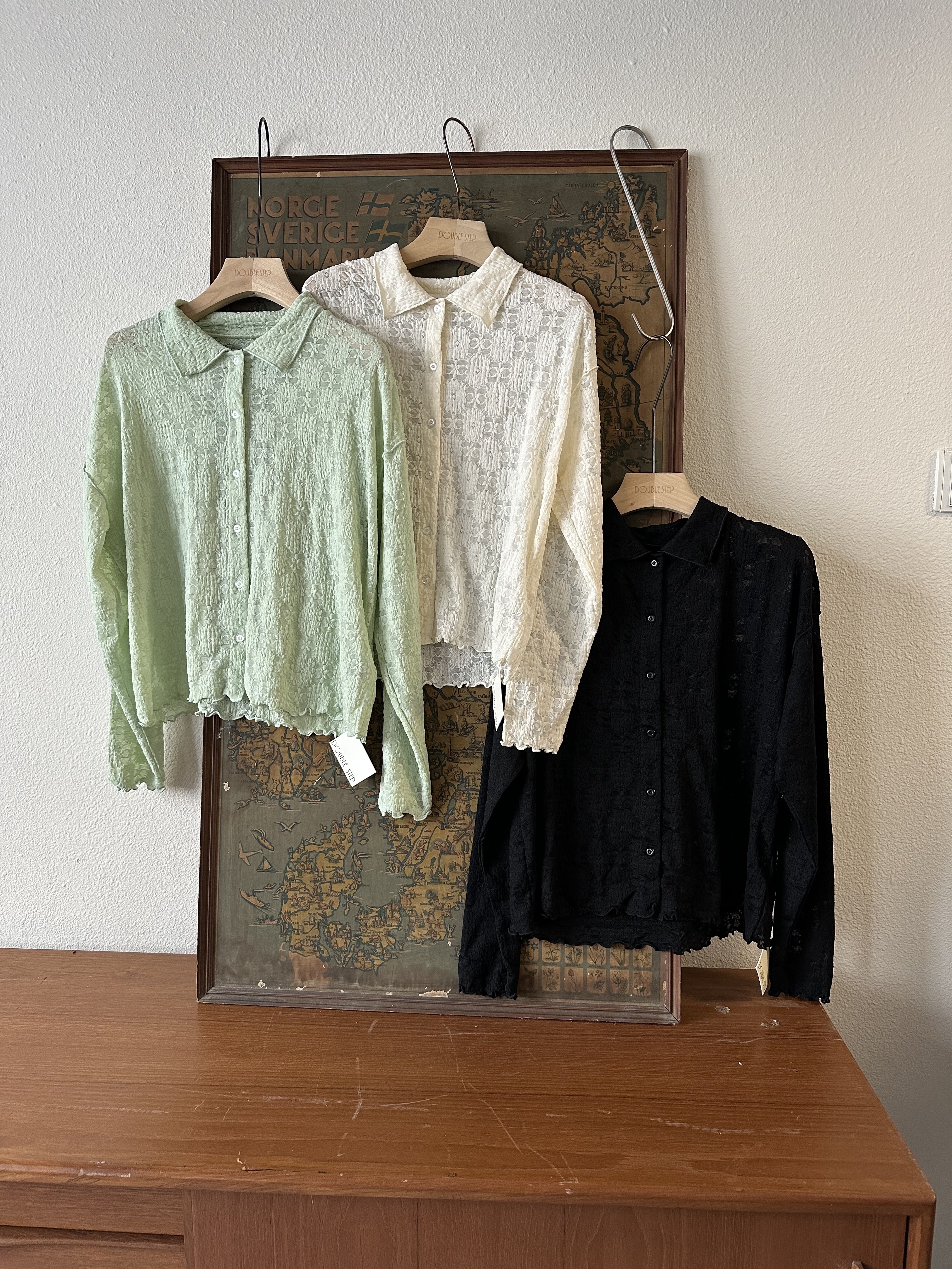 反領滑滑提花外套 - JK53821