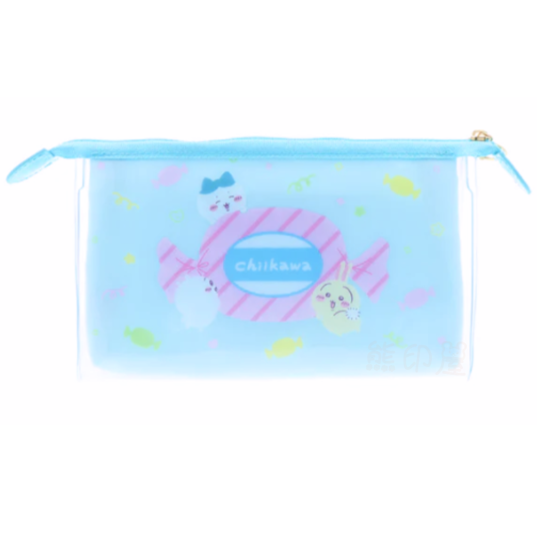 Chiikawa透明化妝包 筆袋 萬用袋(藍)