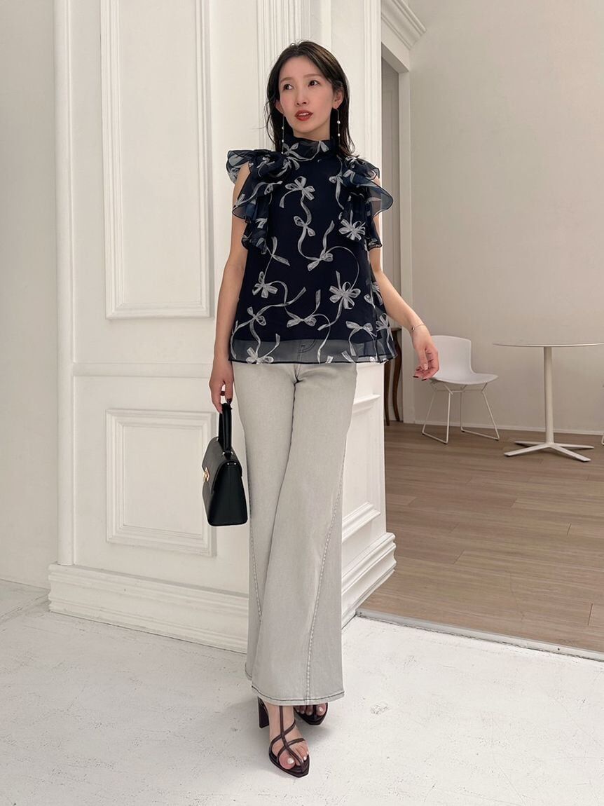 [預購] SNIDEL 修飾美腿 大人氣彈性喇叭牛仔褲