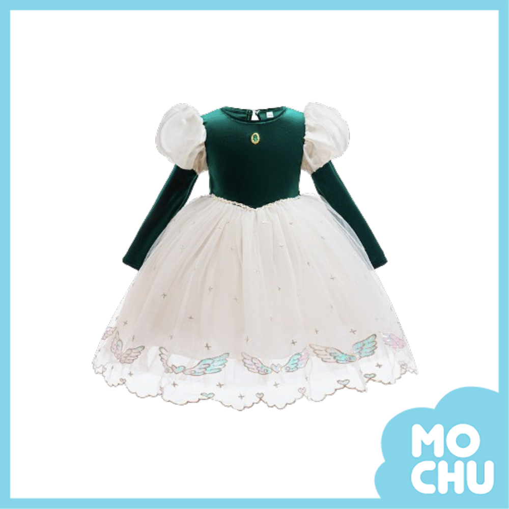 閃耀翅膀泡泡袖洋裝