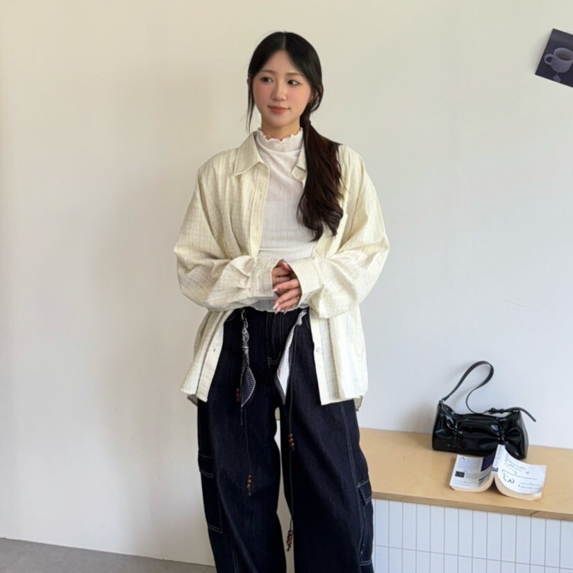 自訂款!格紋控請留步 小鐵牌格紋長袖襯衫