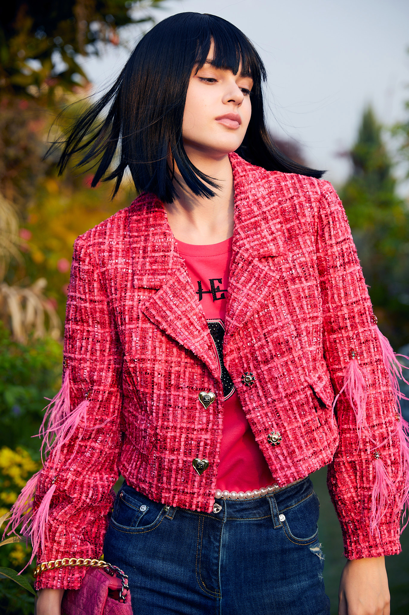 BB1HA017D1 霓虹小香西裝領泡袖外套 (附別針*2 / 官網限定)