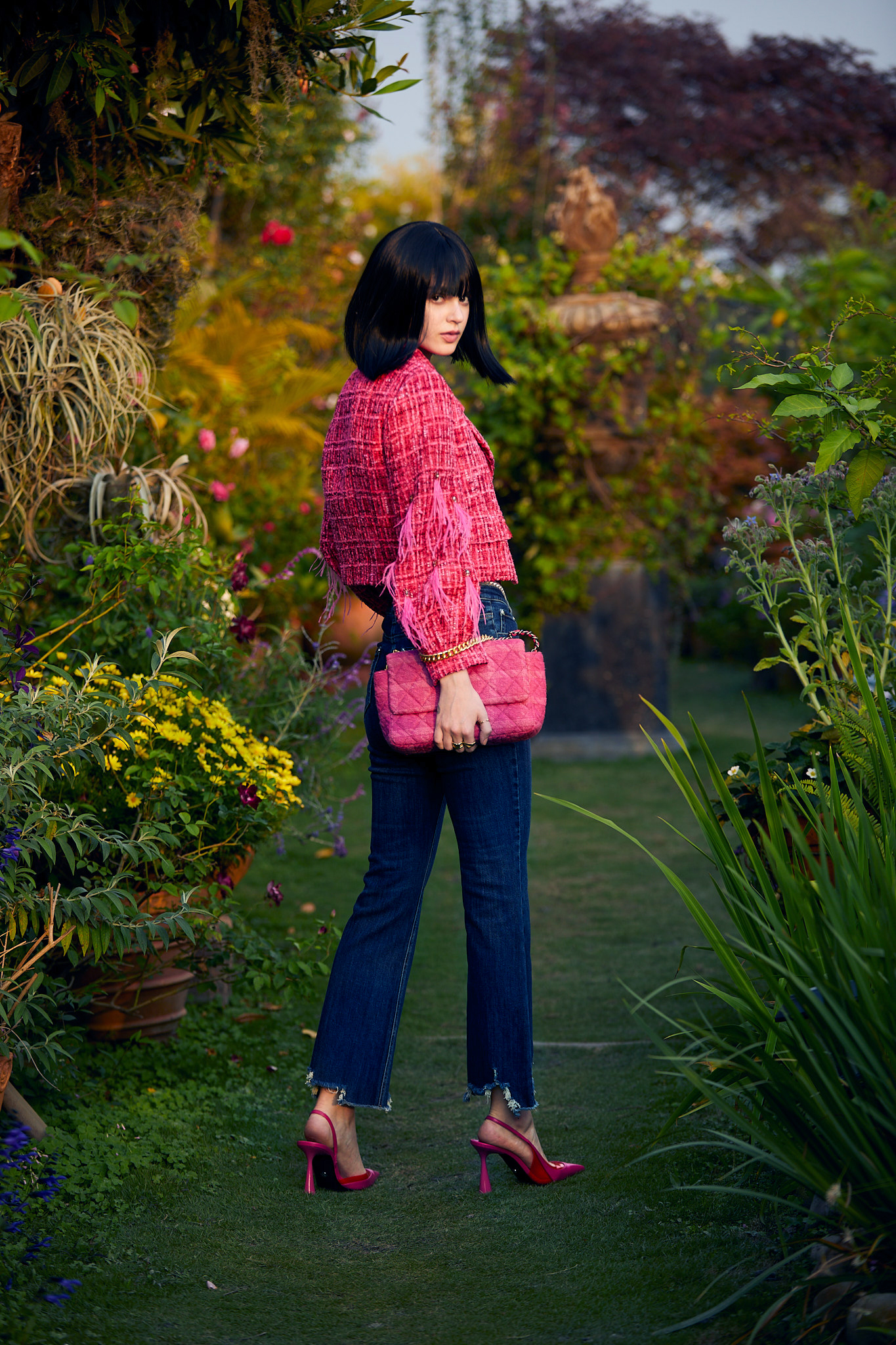 BB1HA017D1 霓虹小香西裝領泡袖外套 (附別針*2 / 官網限定)