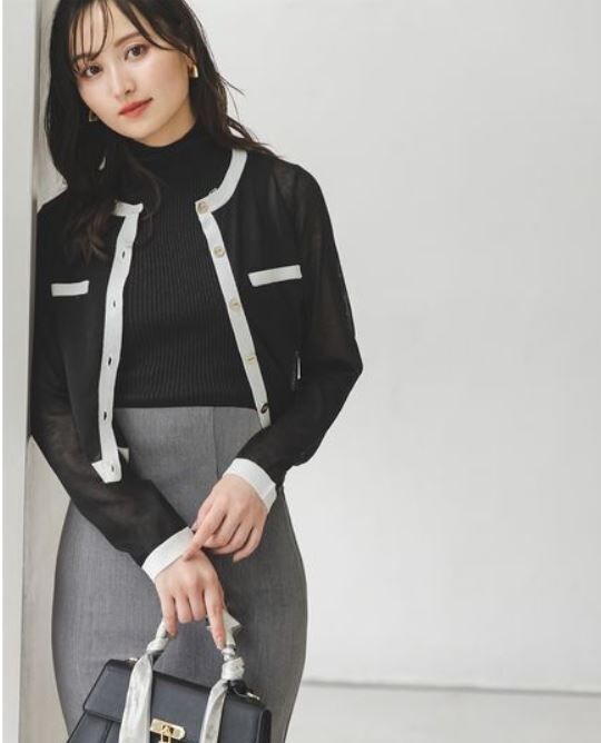 [預購] 折扣SNIDEL永續金屬紐扣雪紡開襟衫