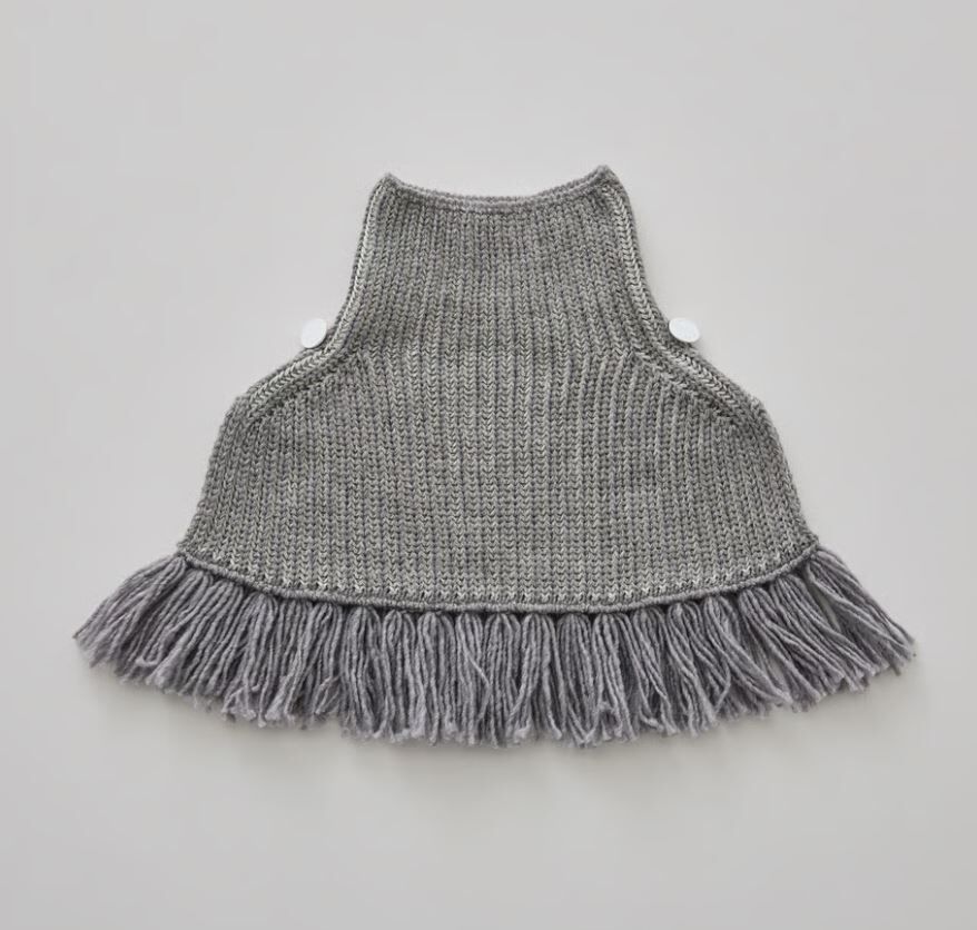 ELFINFOLK 羊毛針織高領斗蓬 Rib knit Knight cape Ⅱ gray