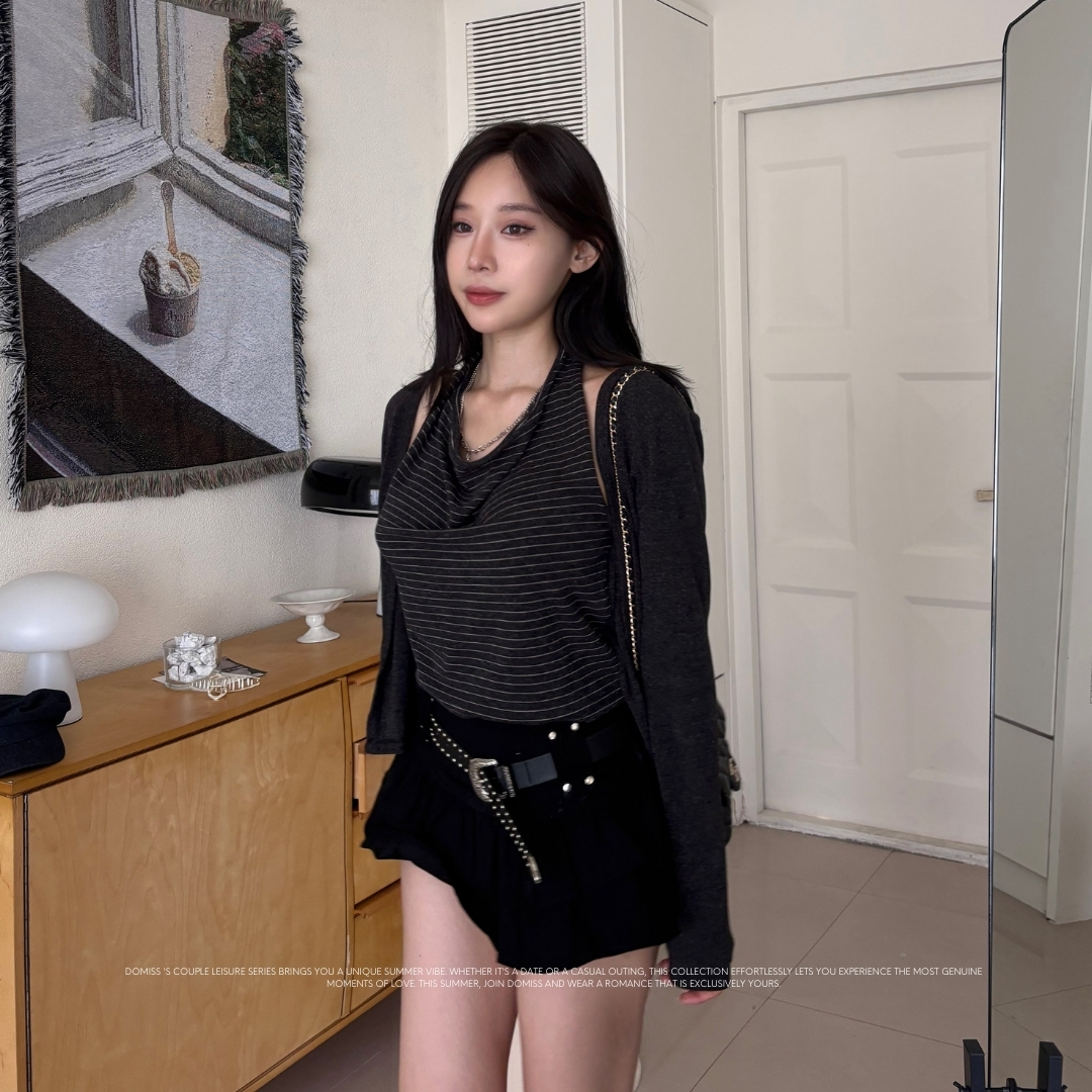 【溫柔垂領兩件套】DOMISS溫柔顯瘦 外套+背心-2色(現貨)