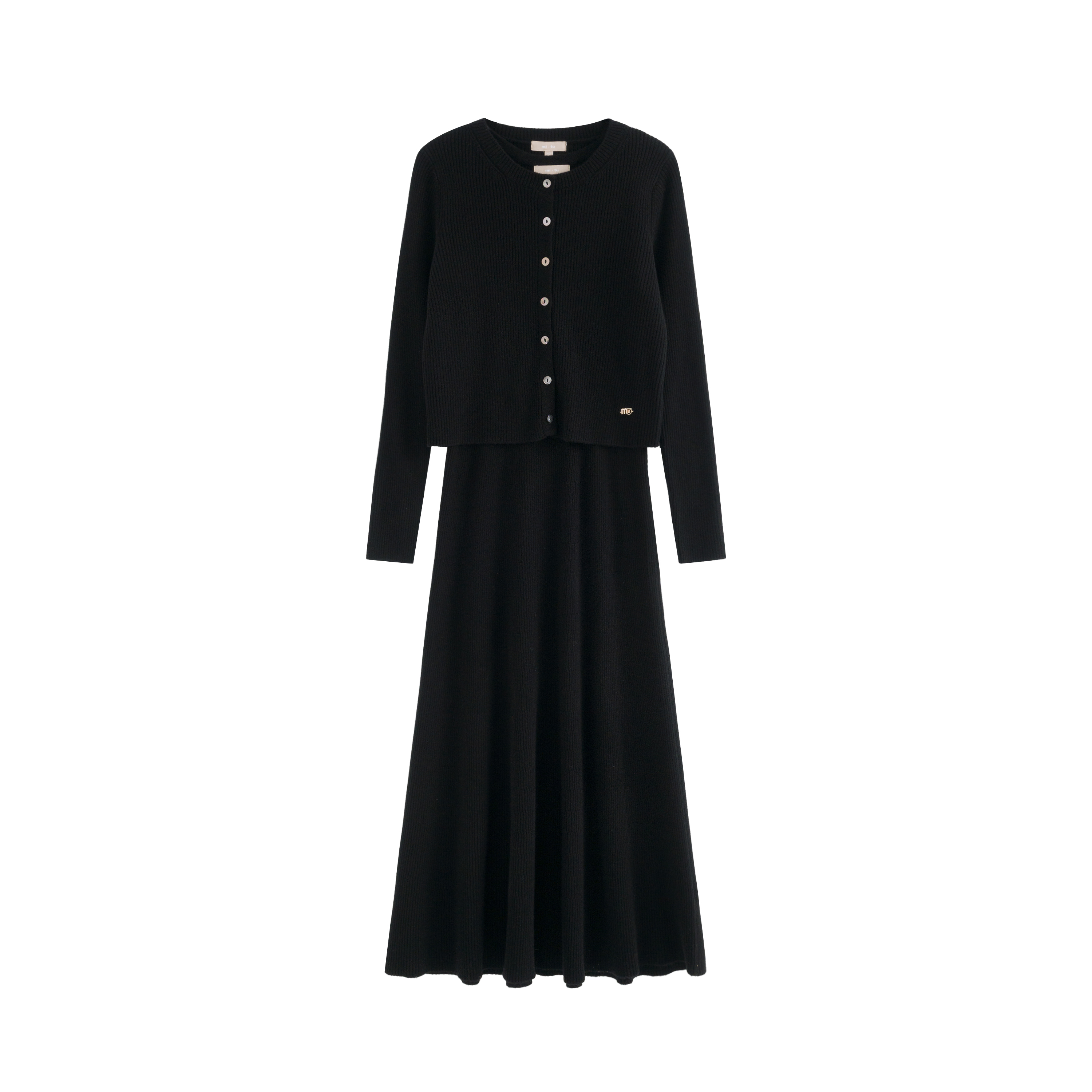 mi-tu 吊带长裙开衫两件套