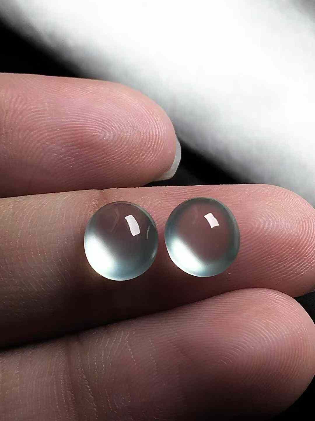 翡翠蛋面一對,天然翡翠A玉, 緬甸玉, Jade, Jadeite