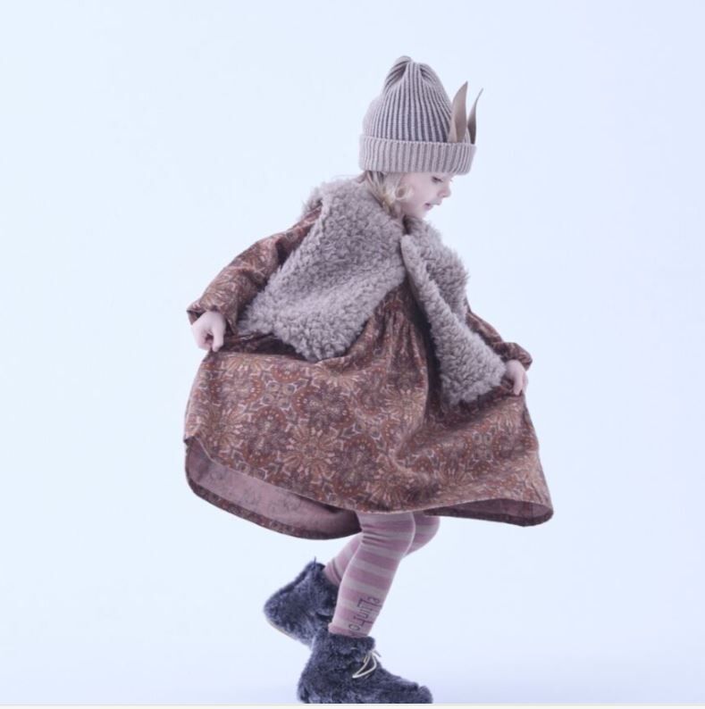 ELFINFOLK 雪晶印花連身裙 Snow Crystal Printed dress teracotta