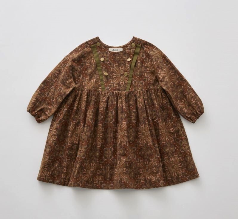 ELFINFOLK 雪晶印花連身裙 Snow Crystal Printed dress teracotta