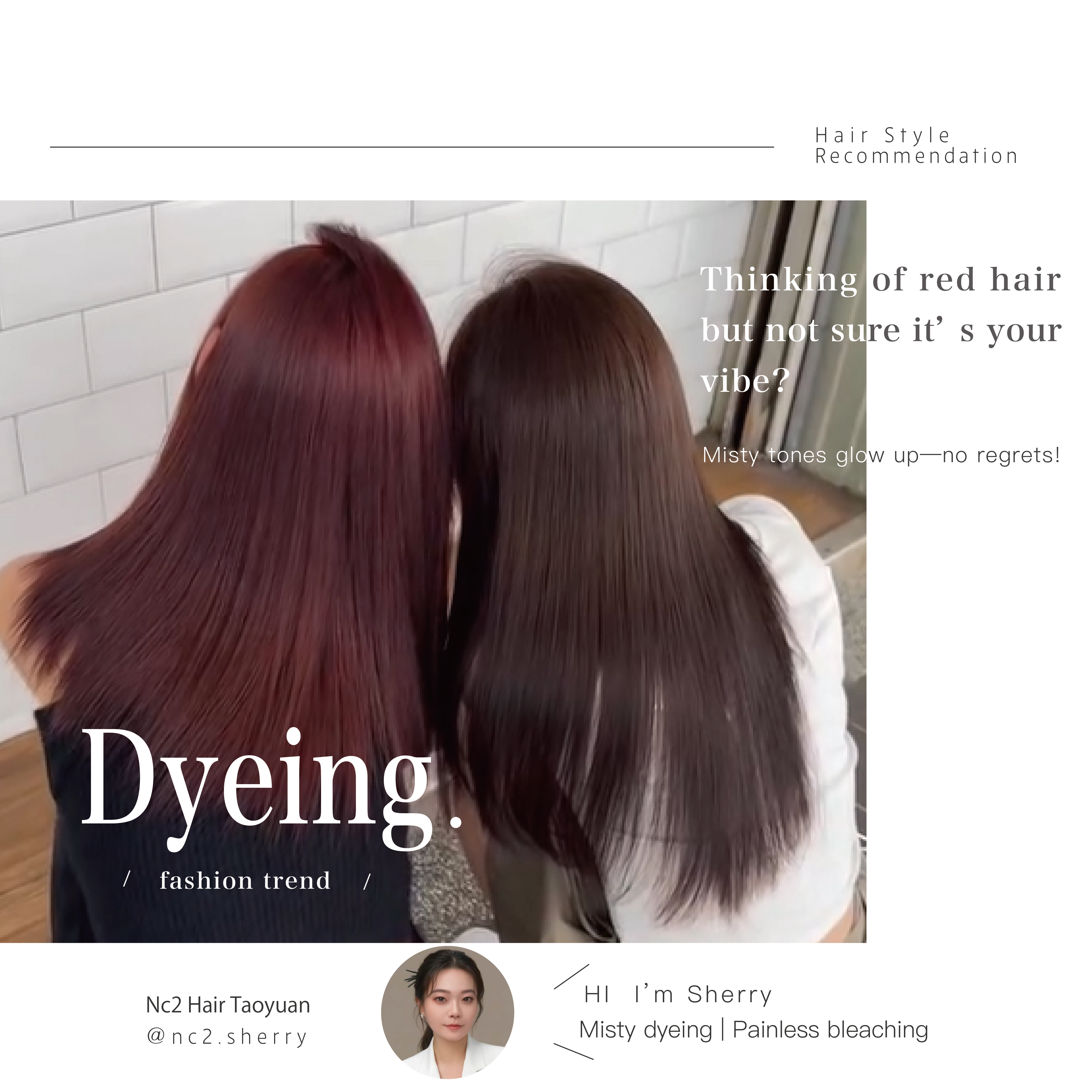 Want to Try Red Hair but Afraid It Won’t Suit You? Mist Dyeing Brightens Your Skin Tone and Delivers Instant Sophistication!