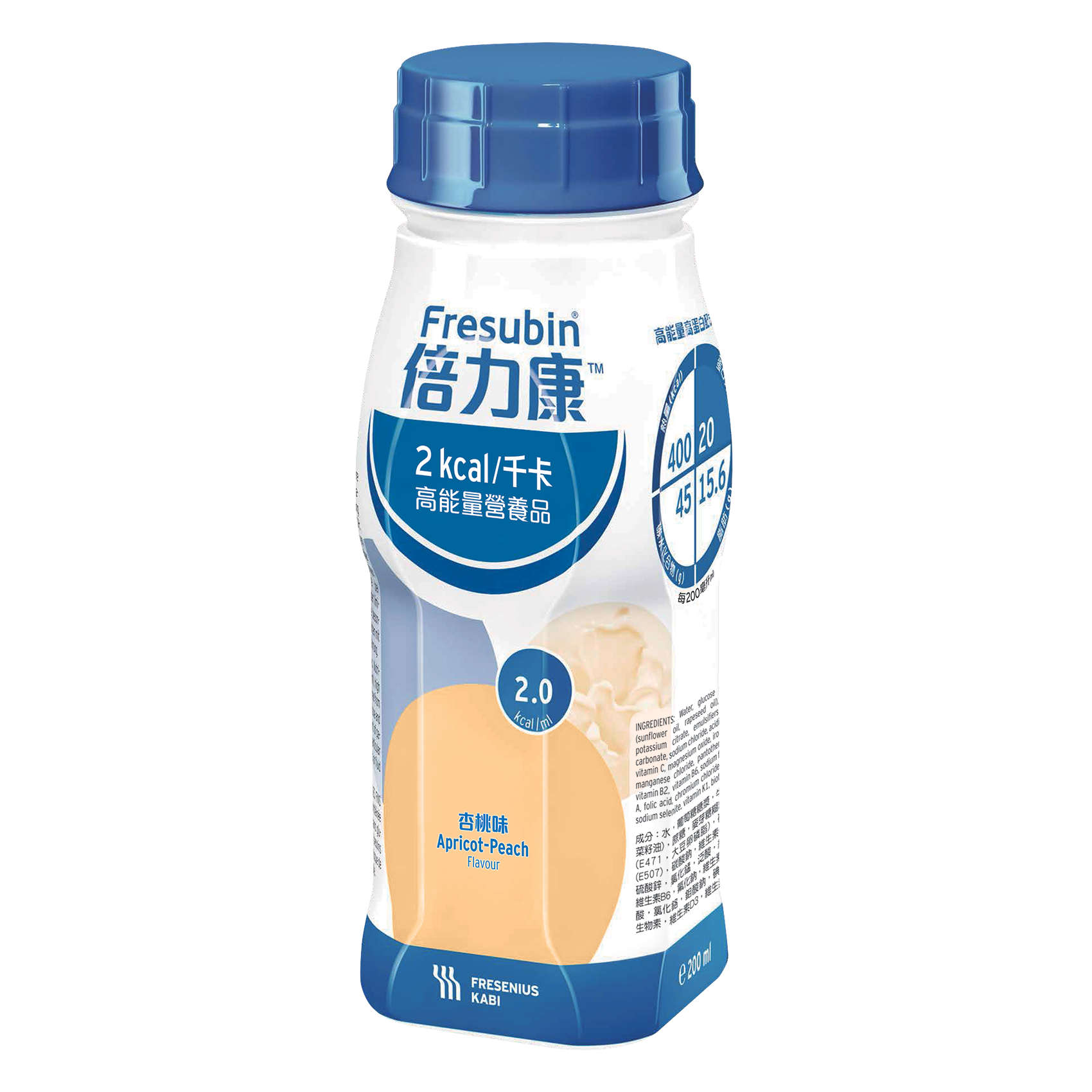 Fresenius Kabi 倍力康 2千卡高能量營養品 杏桃味 200毫升 4支裝 (食用期限至2026年3月31日)