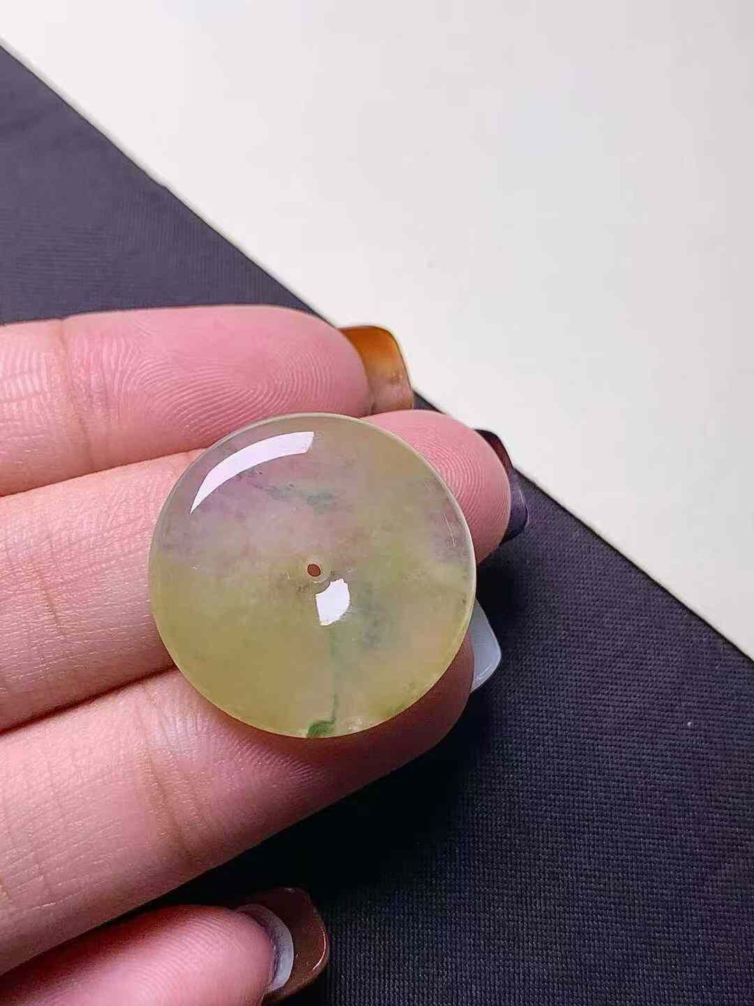 翡翠黃翡平安扣 (22.7mm直徑),天然翡翠A玉, 緬甸玉, Jade, Jadeite