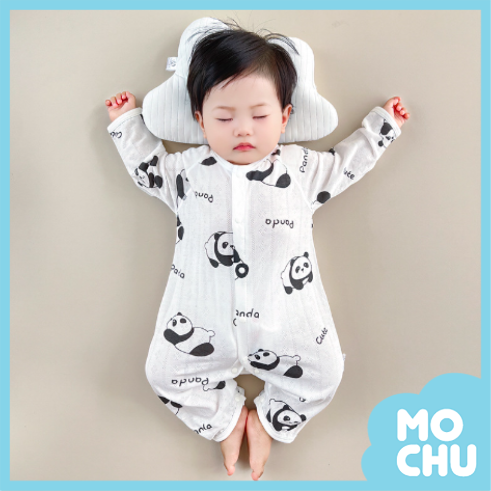 竹纖維春夏長袖連身衣-趴趴熊