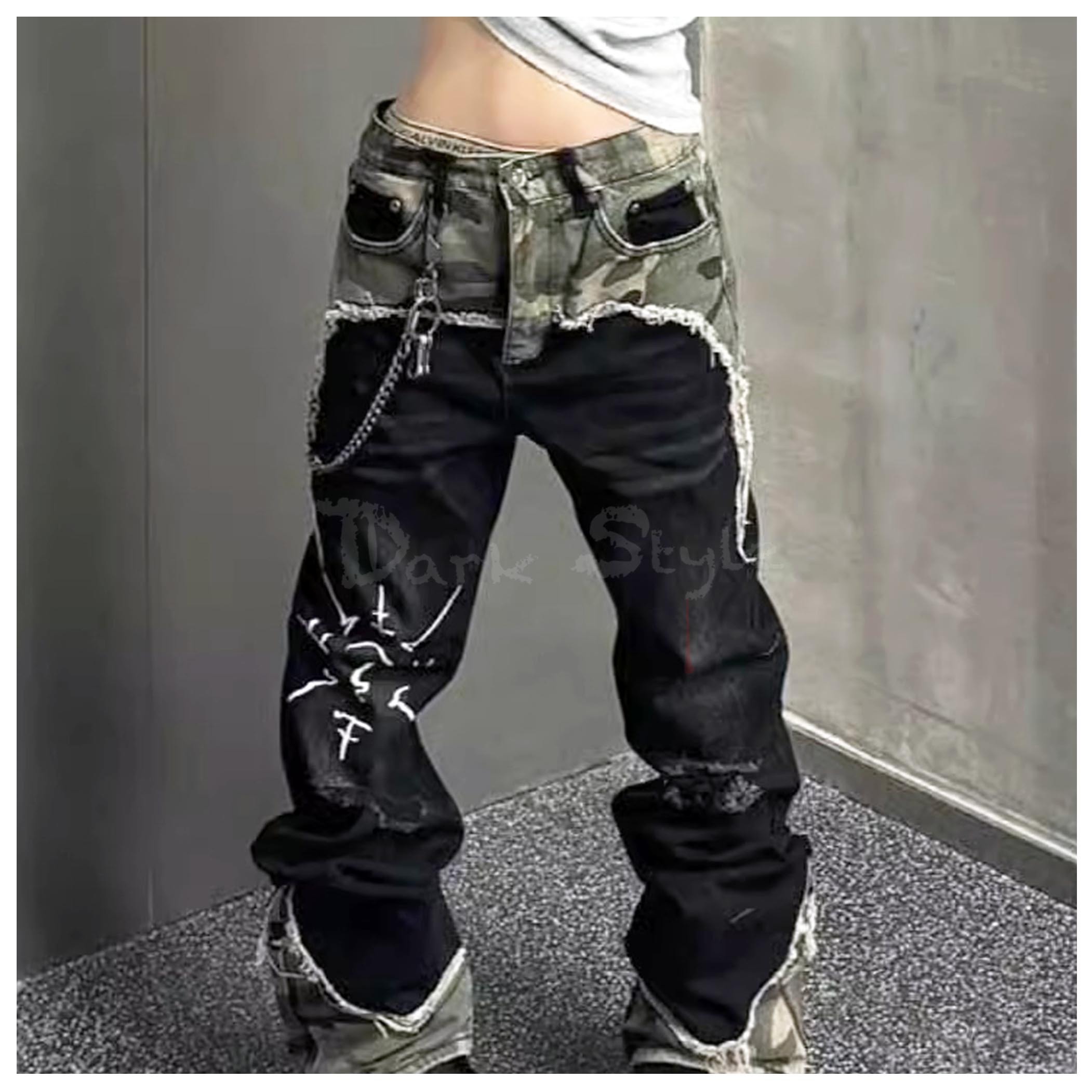 浮-寬版廓形復古小喇仔褲