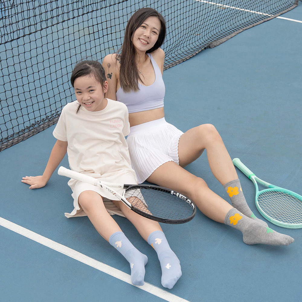 《晴鳥》3D雲感氣墊運動襪-山雀藍-中筒-S〈除臭/厚底〉