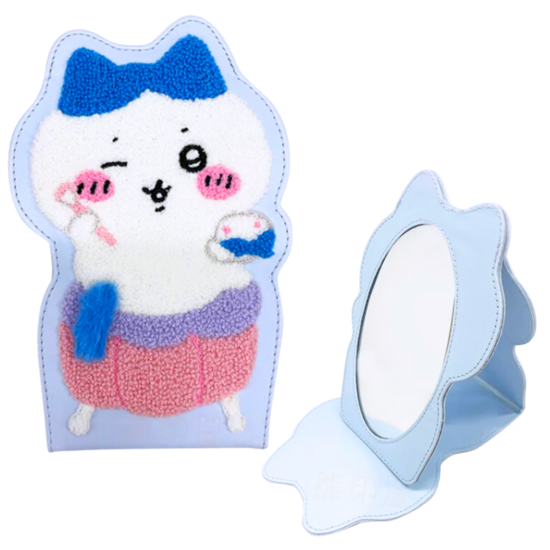 Chiikawa小八貓織物鏡子 便攜可收納鏡子