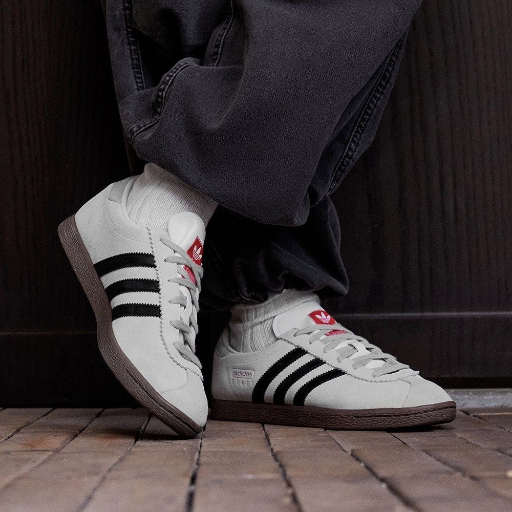 國外限定 ADIDAS STADT 紅標 麂皮 煙灰