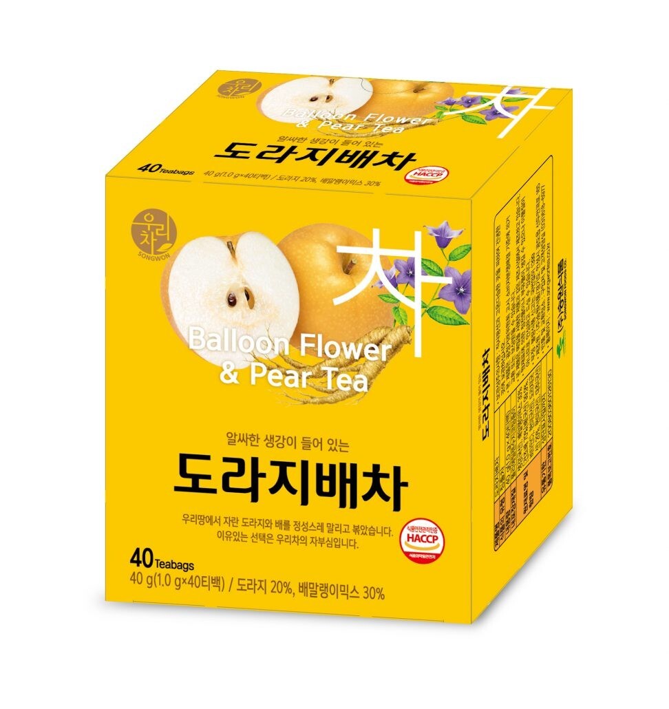 (預購商品 9/22收單)  韓國 SONGWON 水梨桔梗潤喉 養肺茶-1.0gx40包