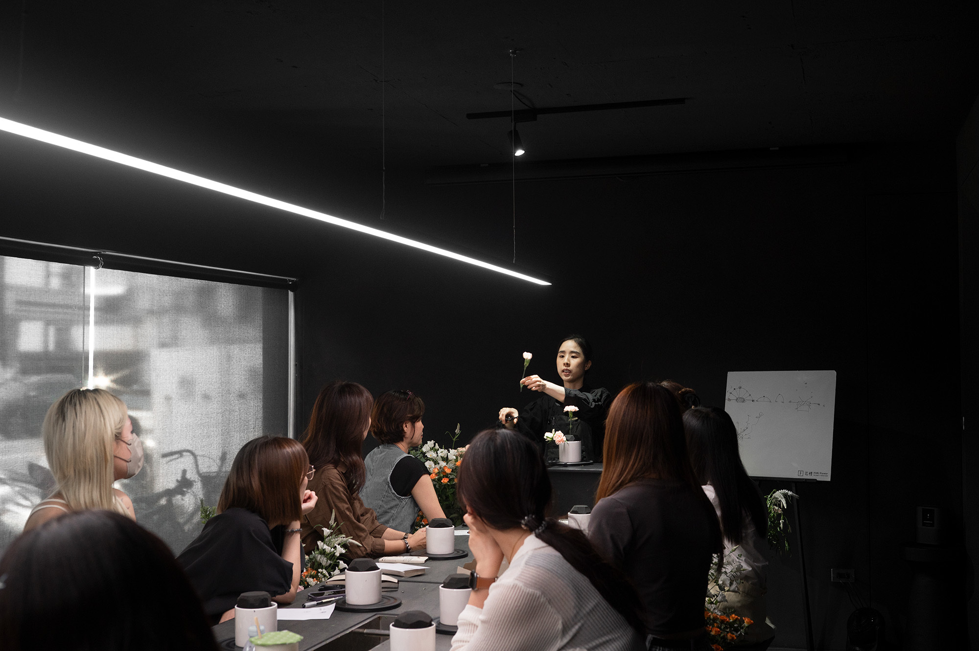 花藝系統課上課樣子