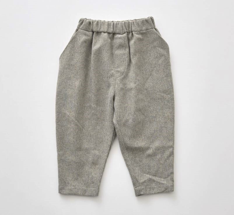 ELFINFOLK 人字紋繭型褲 Herringbone Tweed Sarrouel Pants light gray