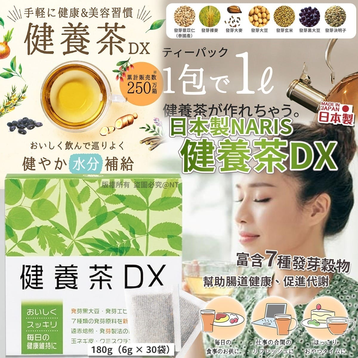 日本製NARIS健養茶DX 180g
