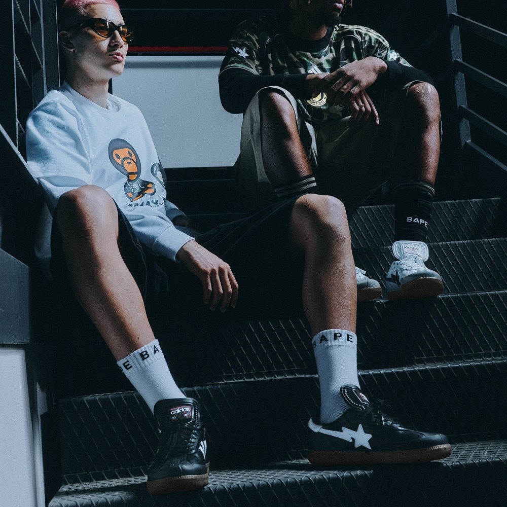 ADIDAS x BAPE SAMBA OG 聯名款 黑 白線 休閒 薄底 焦糖底 德訓鞋 JR9246